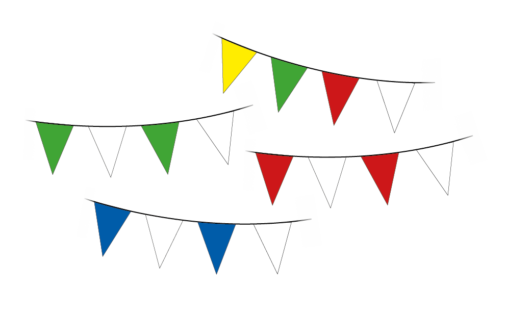 Stoff-Wimpelketten blau/weiß