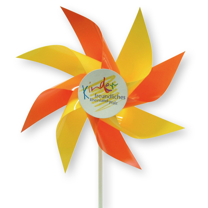 Windmühlen, 8 Fl., blau/gelb