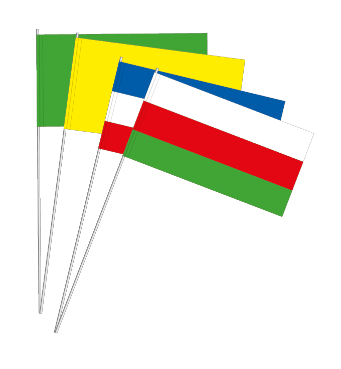 Papierfahnen, rot/blau