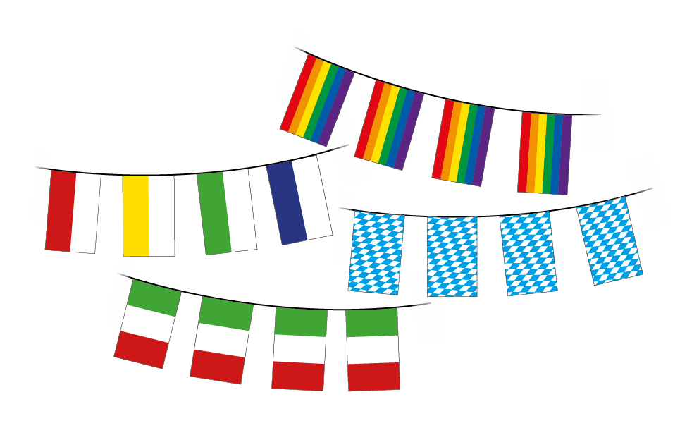 Fahnenketten 5 m Länge, diverse Motive